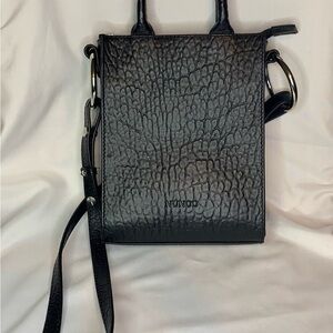 2 for $48 Nunoo Small New Zealand Moon Chiara Black Textured Crossbody Bag